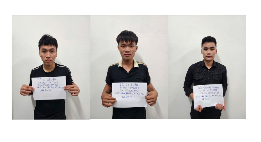 Các đối tượng tại cơ quan Công an. Ảnh: ĐVCC anh-man-hinh-2025-08-01-luc-135619.png