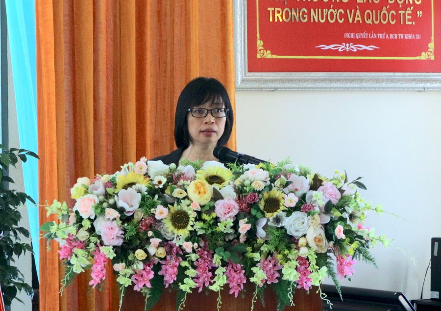 Phó Chủ tịch UBND tỉnh Nguyễn Thị Thanh Lịch phát biểu tại Đại hội. Ảnh: Nguyễn Thảo img-5371.jpg