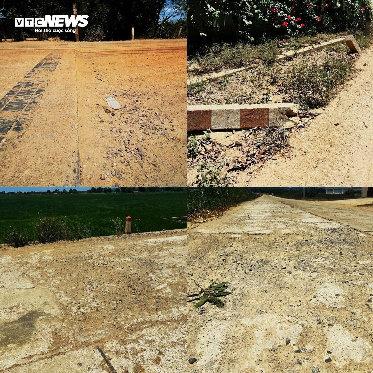 Nguyên đoạn đường thôn Đồng Lâm bị "băm" lỗ chỗ. Nguyên đoạn đường thôn Đồng Lâm bị "băm" lỗ chỗ.