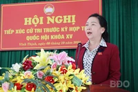 Phó Trưởng đoàn ĐBQH tỉnh Lý Tiết Hạnh tiếp xúc cử tri xã Vĩnh Thịnh