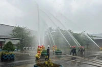 Diễn tập PCCC tại Công ty CP chăn nuôi C.P Việt Nam - Nhà máy thức ăn gia súc Bình Định