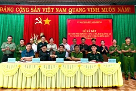 Xã Ia Hrung và các đơn vị lực lượng vũ trang ký kết quy chế phối hợp đảm bảo quốc phòng, an ninh
