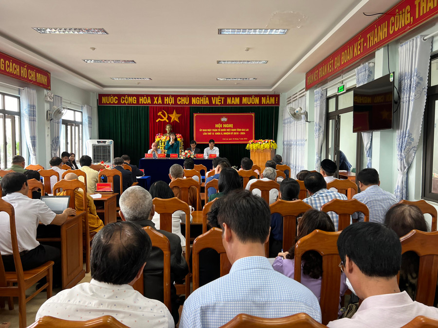 Quang cảnh hội nghị Ủy ban MTTQ Việt Nam tỉnh Gia Lai lần thứ 13. Ảnh: P.L Quang cảnh hội nghị Ủy ban MTTQ Việt Nam tỉnh Gia Lai lần thứ 13. Ảnh: P.L