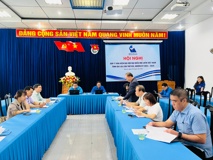 Quang cảnh hội nghị góp ý văn kiện Đại hội đại biểu Hội LHTN Việt Nam tỉnh Gia Lai lần thứ VIII. Ảnh: P.L Quang cảnh hội nghị góp ý văn kiện Đại hội đại biểu Hội LHTN Việt Nam tỉnh Gia Lai lần thứ VIII. Ảnh: P.L