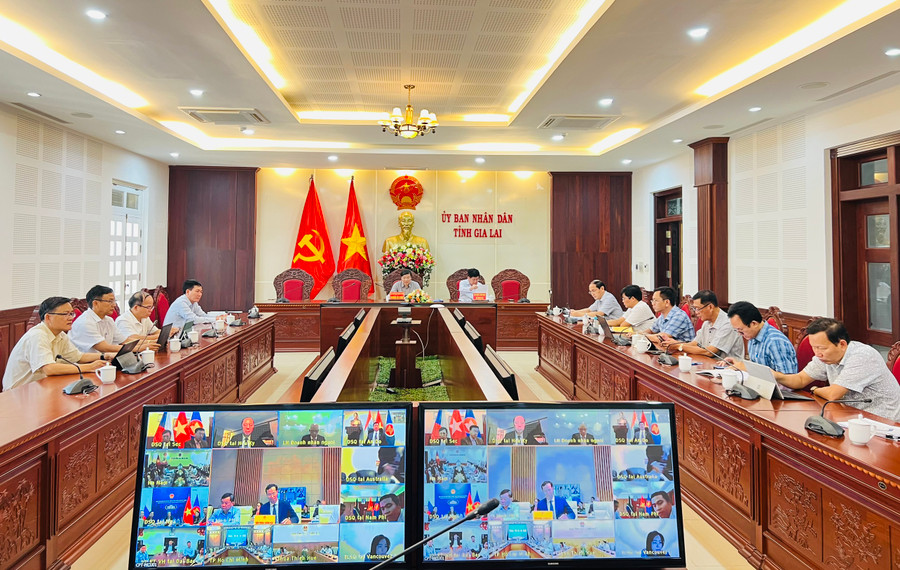 Quang cảnh hội nghị tại điểm cầu UBND tỉnh Gia Lai. Ảnh: P.L
