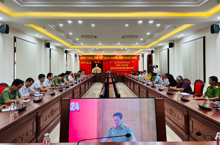 Quang cảnh hội nghị tại điểm cầu Gia Lai. Ảnh: P.L Quang cảnh hội nghị tại điểm cầu Gia Lai. Ảnh: P.L