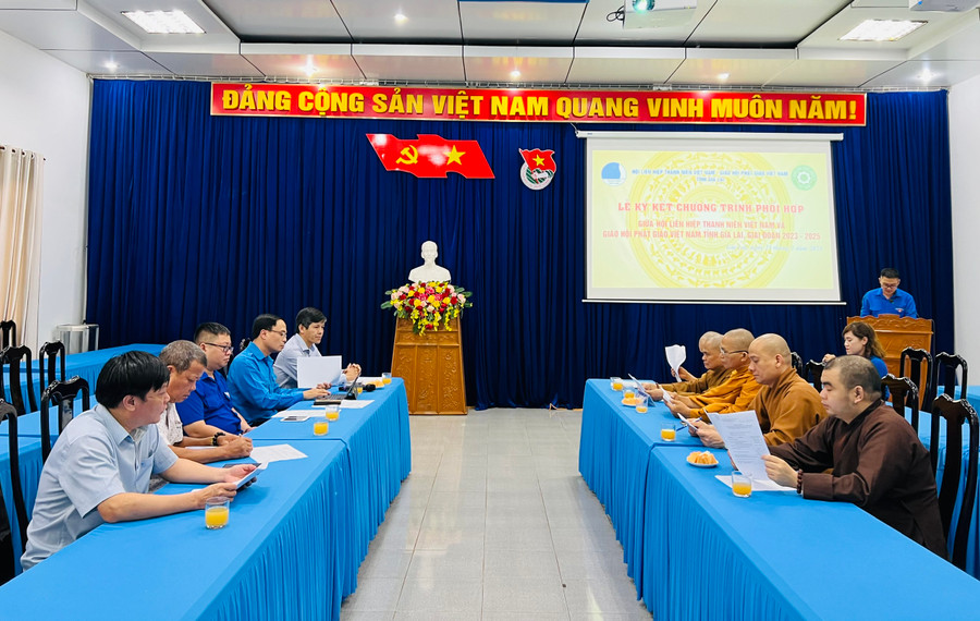 Quang cảnh lễ ký kết chương trình phối hợp. Ảnh: M.N Quang cảnh lễ ký kết chương trình phối hợp. Ảnh: M.N