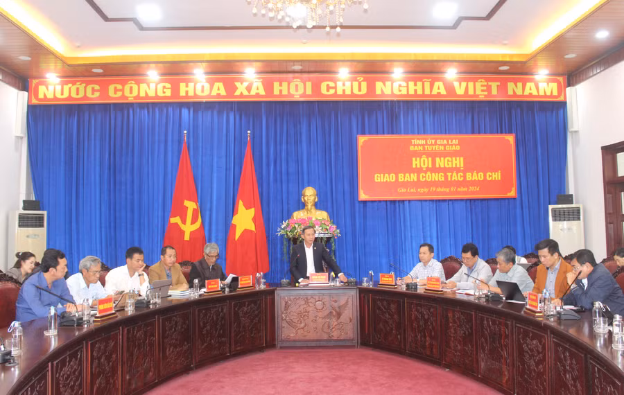 Quang cảnh hội nghị giao ban. Ảnh: P.L