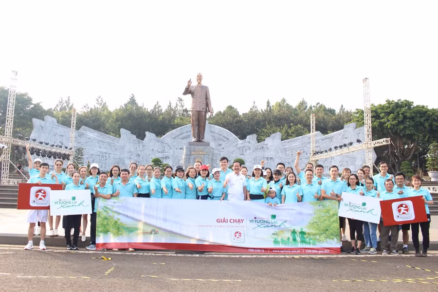 Agribank Chi nhánh Đông Gia Lai khởi động Giải chạy Vì tương lai xanh. Ảnh: Sơn Ca