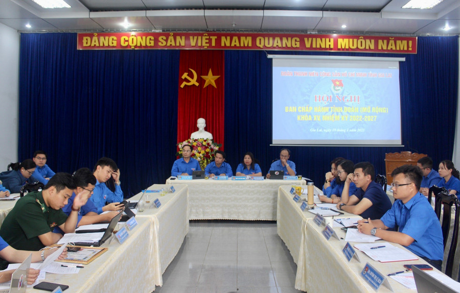 Quang cảnh hội nghị Ban Chấp hành Tỉnh Đoàn khóa XV. Ảnh: Minh Nhật