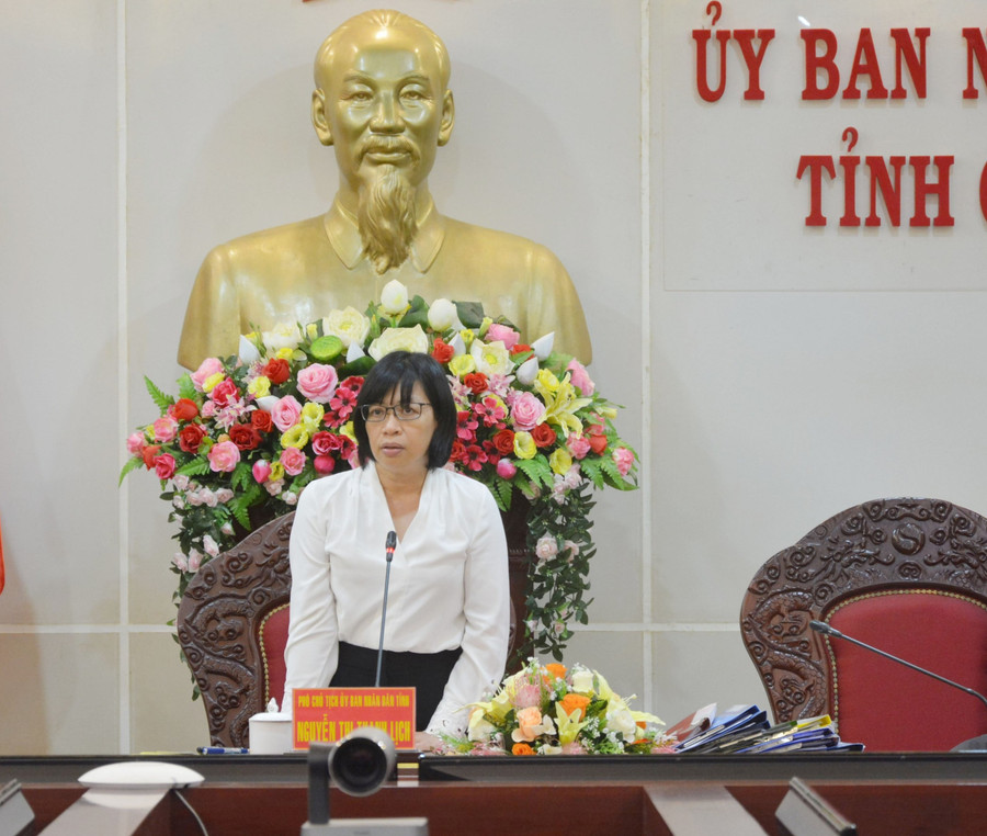 Phó Chủ tịch UBND tỉnh phát biểu tại hội nghị. Ảnh: P.D Phó Chủ tịch UBND tỉnh phát biểu tại hội nghị. Ảnh: P.D