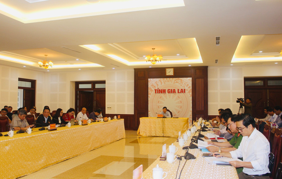 Quang cảnh phiên họp tại điểm cầu tỉnh Gia Lai. Ảnh: P.L