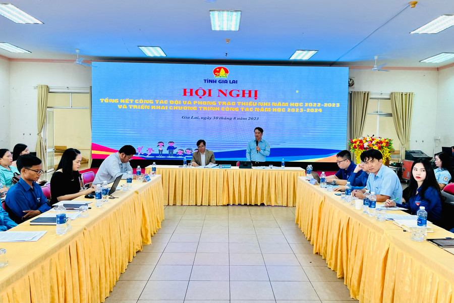 Quang cảnh hội nghị tổng kết công tác Đội và phong trào thiếu nhi năm học 2022-2023. Ảnh: M.N Quang cảnh hội nghị tổng kết công tác Đội và phong trào thiếu nhi năm học 2022-2023. Ảnh: M.N