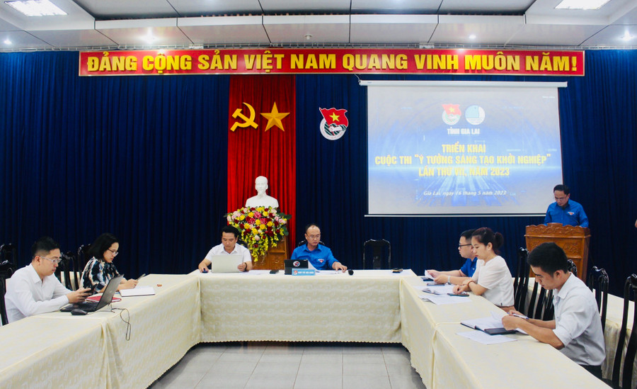 Quang cảnh cuộc họp triển khai cuộc thi Ý tưởng sáng tạo khởi nghiệp lần thứ VII-năm 2023 tại điểm cầu Tỉnh Đoàn. Ảnh: P.L Quang cảnh cuộc họp triển khai cuộc thi Ý tưởng sáng tạo khởi nghiệp lần thứ VII-năm 2023 tại điểm cầu Tỉnh Đoàn. Ảnh: P.L
