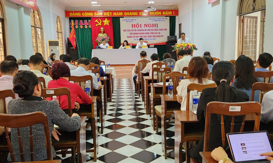 Quang cảnh buổi tiếp xúc cử tri. Ảnh: Ngọc Sang