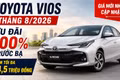 Giá xe Toyota Vios tháng 8/2026: Giảm tối đa 54,5 triệu đồng