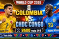 Kênh xem trực tiếp Colombia vs CHDC Congo 9h 24/6: James, Luis Díaz cùng đá chính