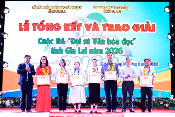 Trao giải cuộc thi “Đại sứ văn hóa đọc” và “Giới thiệu sách trực tuyến” tỉnh Gia Lai năm 2026