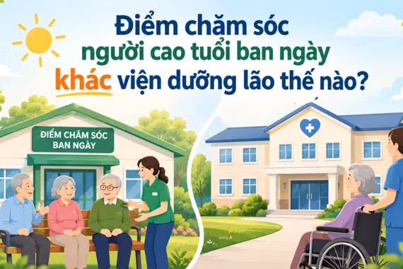 Điểm chăm sóc người cao tuổi ban ngày khác viện dưỡng lão thế nào?