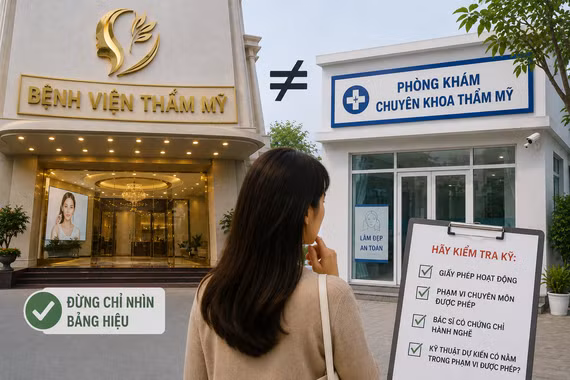 Phòng khám chuyên khoa thẩm mỹ khác bệnh viện thẩm mỹ thế nào?