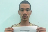 Trần Minh Quân tại cơ quan Công an. 