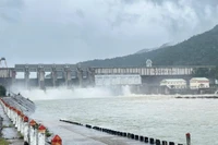 Mưa lớn làm tăng lượng nước các hồ chứa