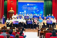 Cuộc thi “Sinh viên QNU với ý tưởng khởi nghiệp” thu hút hàng trăm sinh viên toàn trường tham gia. Ảnh: N.N