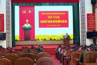 Quang cảnh hội nghị ra Nghị quyết lãnh đạo thực hiện nhiệm vụ năm 2026 Ban Chỉ huy BĐBP tỉnh