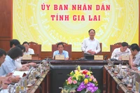 Chủ tịch UBND tỉnh Phạm Anh Tuấn phát biểu chỉ đạo tại hội nghị đánh giá tình hình kinh tế-xã hội. 