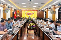 Quang cảnh cuộc họp về công tác chuẩn bị ứng phó với cơn bão Kalmaegi.