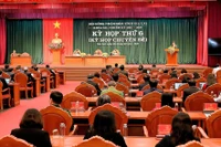 Quang cảnh kỳ họp thứ 6 (chuyên đề) HĐND tỉnh khóa XII, nhiệm kỳ 2021-2026. Ảnh: Đức Thụy