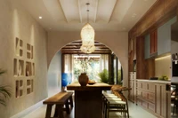 Nhà phố 4 tầng đưa phòng khách và bếp ăn lên tầng cao để tạo sự thoải mái