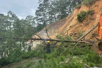 Lâm Đồng: Sạt lở đèo D'Ran trên QL20, cấm lưu thông 2 chiều