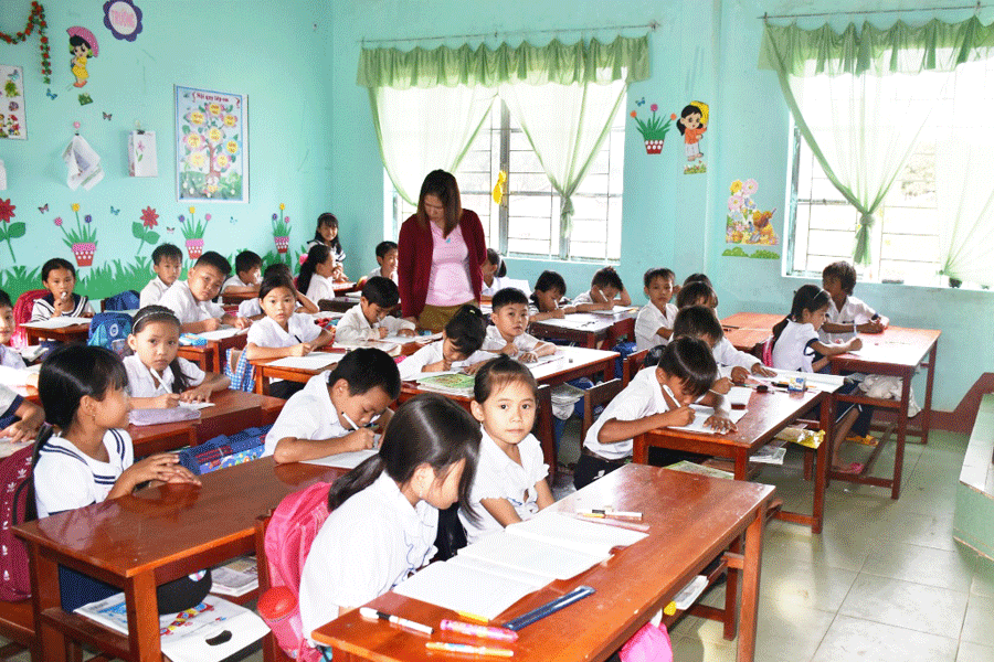 Chất lượng giáo dục tại Trường Tiểu học Phạm Hồng Thái từng bước được nâng lên. Ảnh: H.S