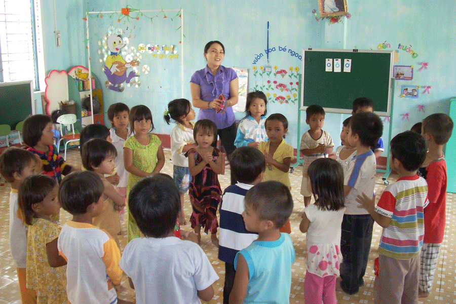 Học sinh mầm non vùng dân tộc thiểu số. Ảnh: L.T Học sinh mầm non vùng dân tộc thiểu số. Ảnh: L.T