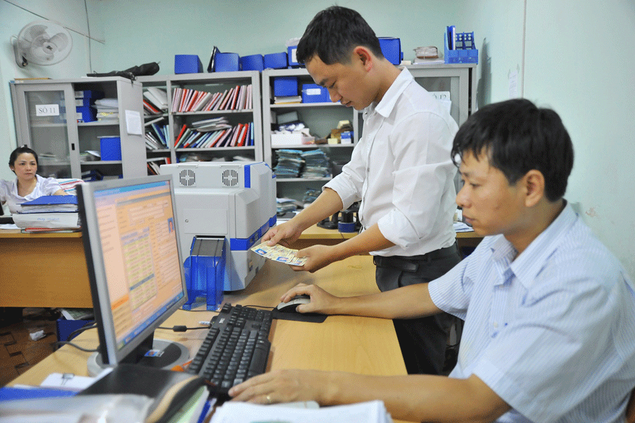 Bộ phận nhận và cấp giấy phép lái xe Sở Giao thông-Vận tải. Ảnh: Đ.T