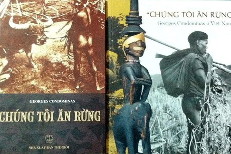 Một tác phẩm của Condominas, lấy chất liệu từ những ngày sống ở bon Sar Luk. Ảnh: H.Đ Một tác phẩm của Condominas, lấy chất liệu từ những ngày sống ở bon Sar Luk. Ảnh: H.Đ