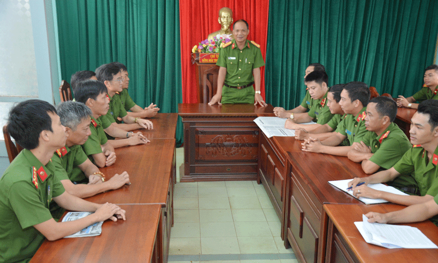 Phòng Cảnh sát THAHS-HTTP Công an tỉnh triển khai nhiệm vụ công tác. Ảnh: H.T Phòng Cảnh sát THAHS-HTTP Công an tỉnh triển khai nhiệm vụ công tác. Ảnh: H.T