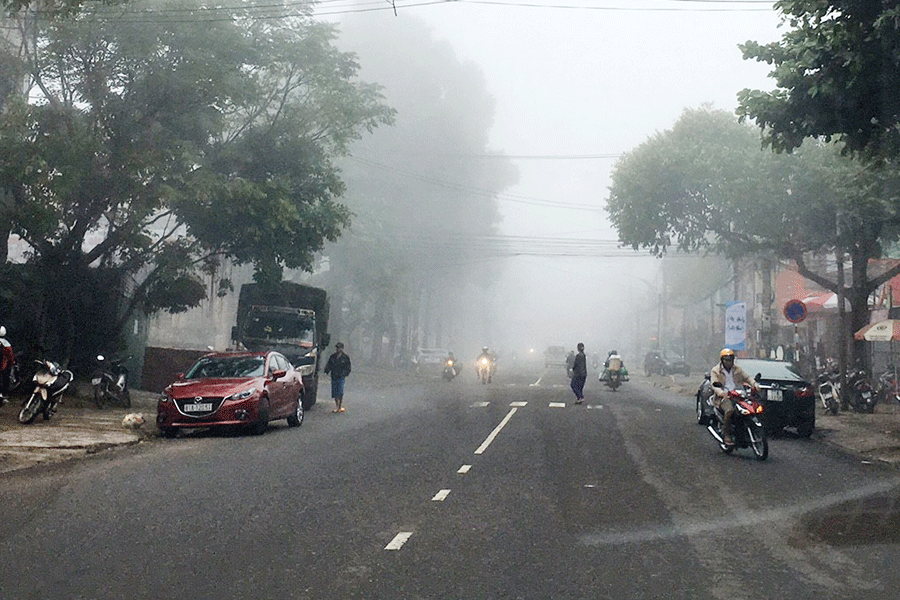 Pleiku trong sương sớm. Ảnh: K.N.B Pleiku trong sương sớm. Ảnh: K.N.B