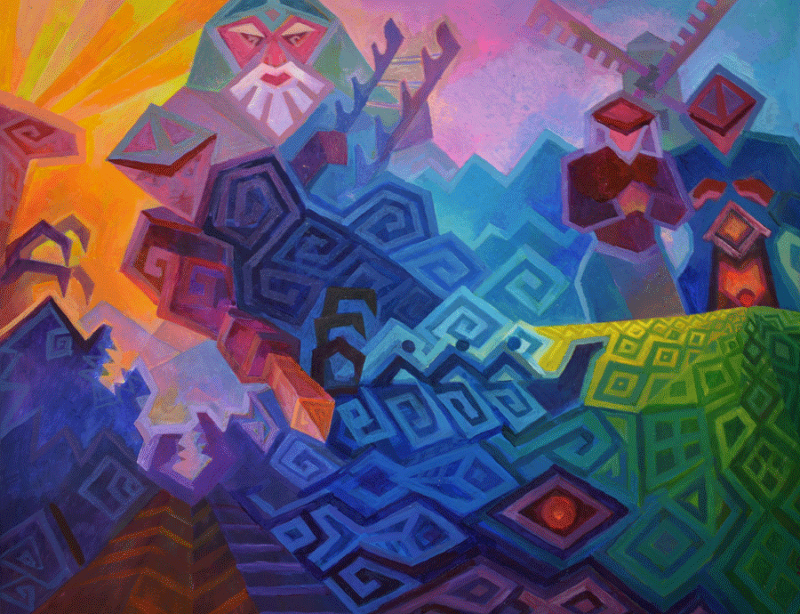 “Giành lại Xampo”-Tác phẩm được chọn treo tại Triển lãm Mỹ thuật TP. Kuhmo (Phần Lan). Ảnh: Đ.Đ