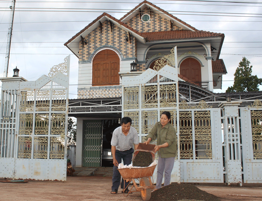 Vợ chồng bà Lê Thị Loan và cơ ngơi trị giá hàng tỷ đồng. Ảnh: V.T