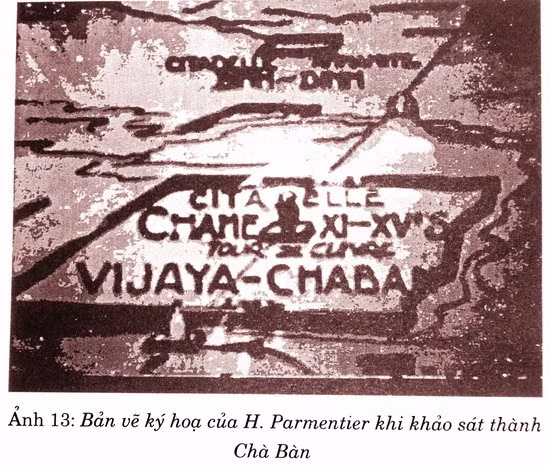 Bản vẽ ký họa của H. Parmentier khi khảo sát thành Chà Bàn (tức thành Hoàng Đế).