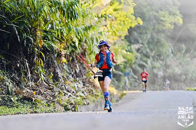 Chị Quách Thị Bích Thùy tại Giải chạy An Lão trail 2025. Ảnh: NVCC