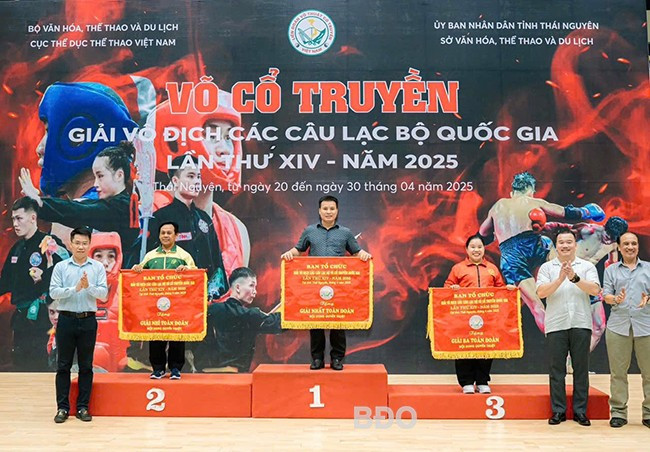 Đoàn Bình Định giành giải nhất toàn đoàn nội dung quyền thuật. Ảnh: ĐVCC