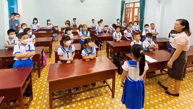 Học sinh lớp 1 năm học 2022 - 2023 trên địa bàn Quy Nhơn. Ảnh: M.H