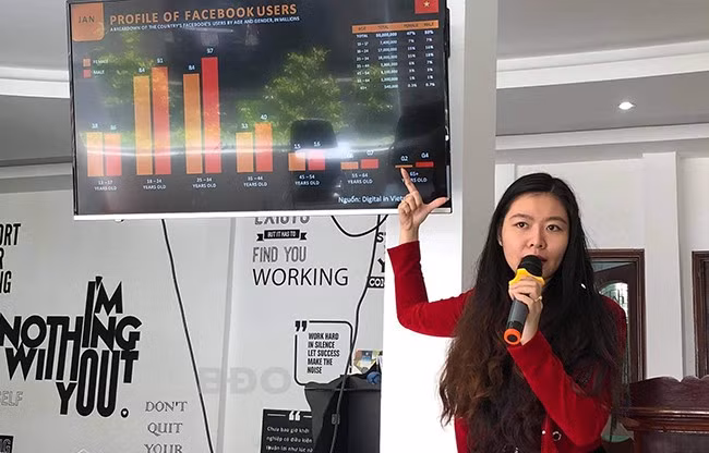 Chị Nguyễn Thị Cẩm Uyên giảng dạy về tiếp thị số tại Không gian Hỗ trợ Khởi nghiệp tỉnh. Chị Nguyễn Thị Cẩm Uyên giảng dạy về tiếp thị số tại Không gian Hỗ trợ Khởi nghiệp tỉnh.