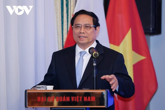 Thủ tướng Phạm Minh Chính phát biểu tại cuộc gặp.