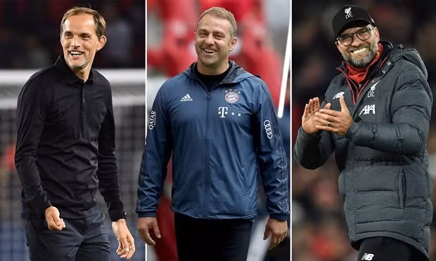Những ứng cử viên sáng giá cho chức HLV trưởng đội tuyển Đức: Thomas Tuchel, Hansi Flick, Juergen Klopp. (Ảnh: Daily Mail)
