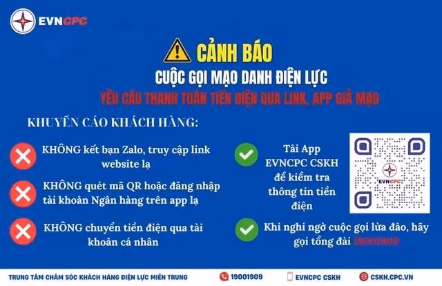 Cảnh báo lừa đảo thanh toán tiền điện qua app.