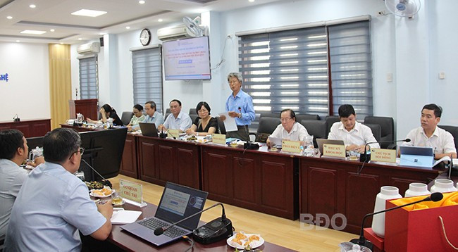 Quang cảnh nghiệm thu đề tài. Ảnh: TRỌNG LỢI Quang cảnh nghiệm thu đề tài. Ảnh: TRỌNG LỢI